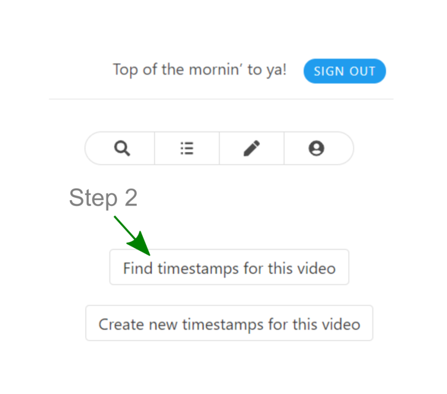 VideoTimestamps demo step 2