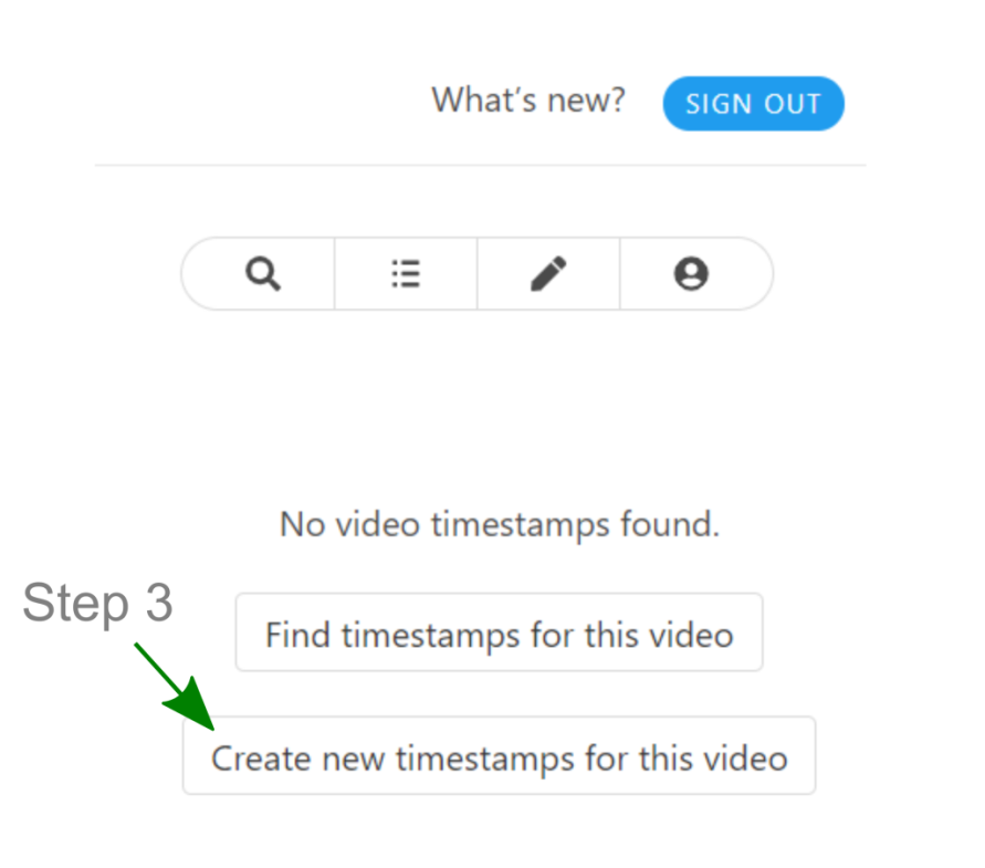 VideoTimestamps demo step 3